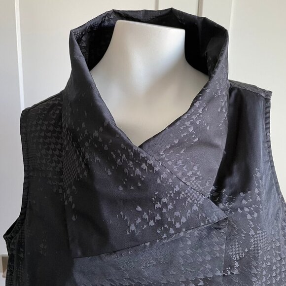 Sun Kim Raphael Print Sleeveless Modern Architectural Vest Top Black Grey Sz S - Picture 2 of 10